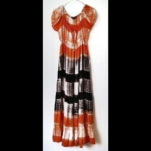 🔵Chaudry KC Peasant Boho Maxi Dress Sz Medium